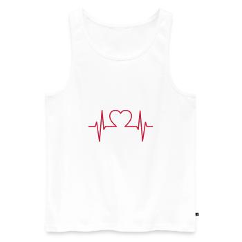 Herzschlag - Männer Premium Bio Tank Top - Weiß - Vorne - Michal (187cm)