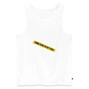 Police de la scène du crime - Débardeur bio Premium Homme - blanc - Devant - AI Model Male 178 light (178cm)