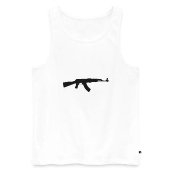 AK-47 - Débardeur bio Premium Homme - blanc - Devant - AI Model Male 178 light (178cm)