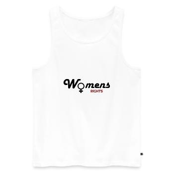 Frauenrechte, Frauen, Frauenrechte Hoodies, Frau - Männer Premium Bio Tank Top - Weiß - Vorne - Michal (187cm)