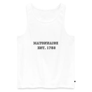 mayonnaise - Men's Premium Organic Tank Top - white - Front - AI Model Male 178 light (178cm)