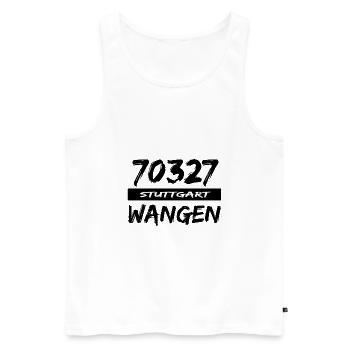 70327 Stuttgart Wangen Postleitzahl Tshirt - Männer Premium Bio Tank Top - Weiß - Vorne - AI Model Male 178 light (178cm)