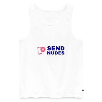 Send Nudes - Men's Premium Organic Tank Top - white - Front - AI Model Male 178 light (178cm)
