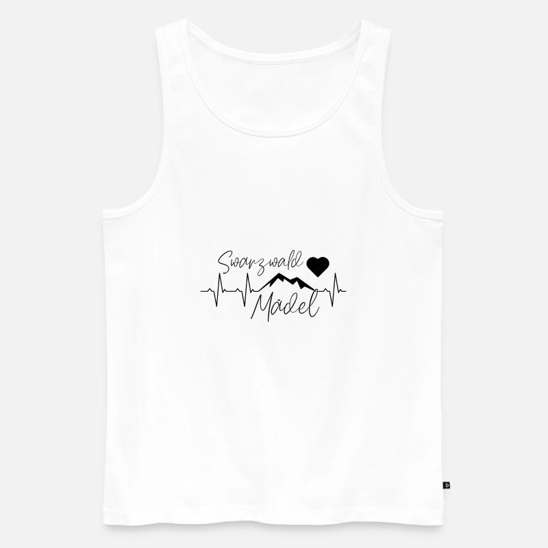 Schwarzwald mädel Geschenk Pulse herz - Männer Premium Bio Tank Top - Weiß