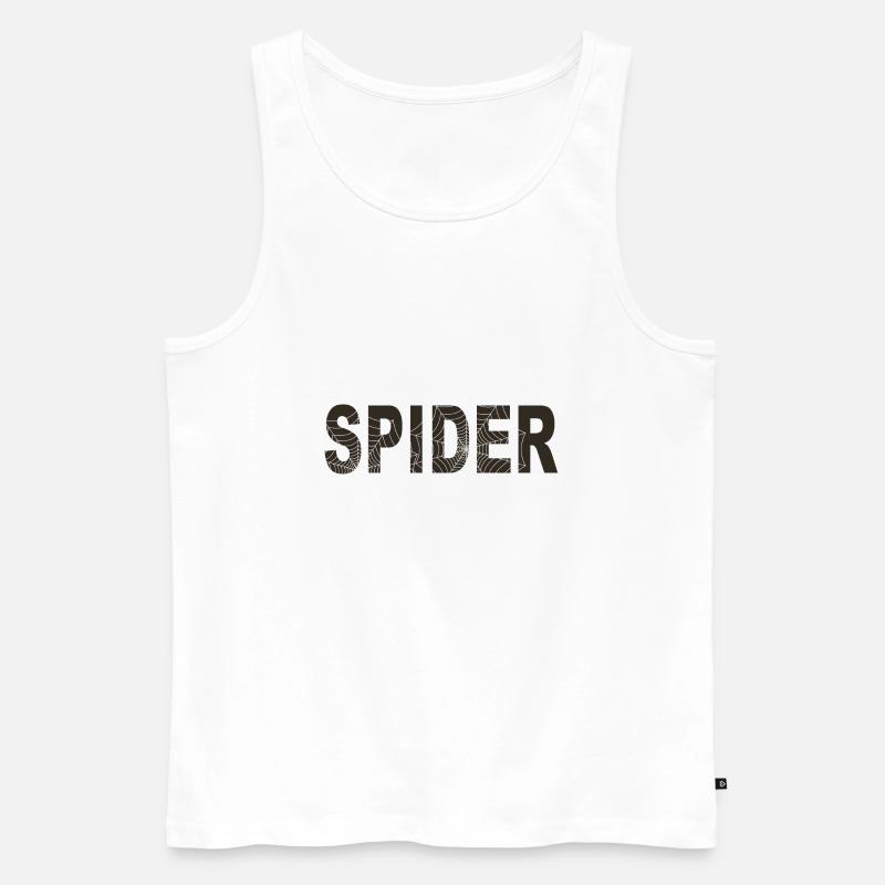 Spinne wort mit Grafik - Männer Premium Bio Tank Top - Weiß