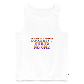 Equality Hurts No One LGBTQ Gay Pride Regenbogen - Männer Premium Bio Tank Top - Weiß - Vorne - AI Model Male 178 light (178cm)