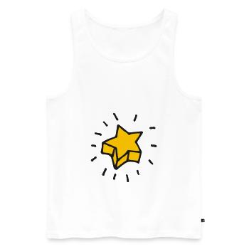 Stern - Männer Premium Bio Tank Top - Weiß - Vorne - Michal (187cm)