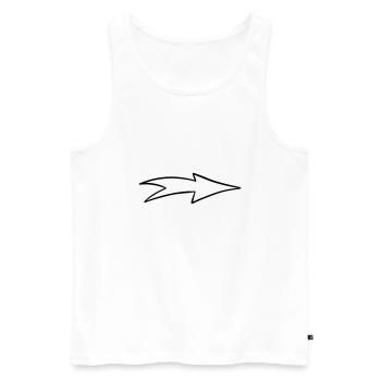 Arrow icon - Men's Premium Organic Tank Top - white - Front - AI Model Male 178 light (178cm)