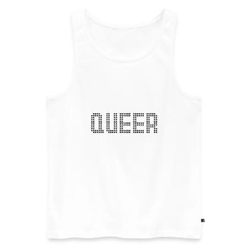 Queer - Débardeur bio Premium Homme - blanc - Devant - AI Model Male 178 light (178cm)