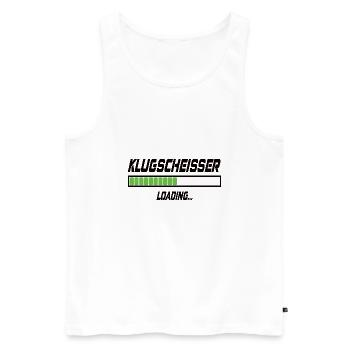 Klugscheisser Loading... - Männer Premium Bio Tank Top - Weiß - Vorne - Michal (187cm)
