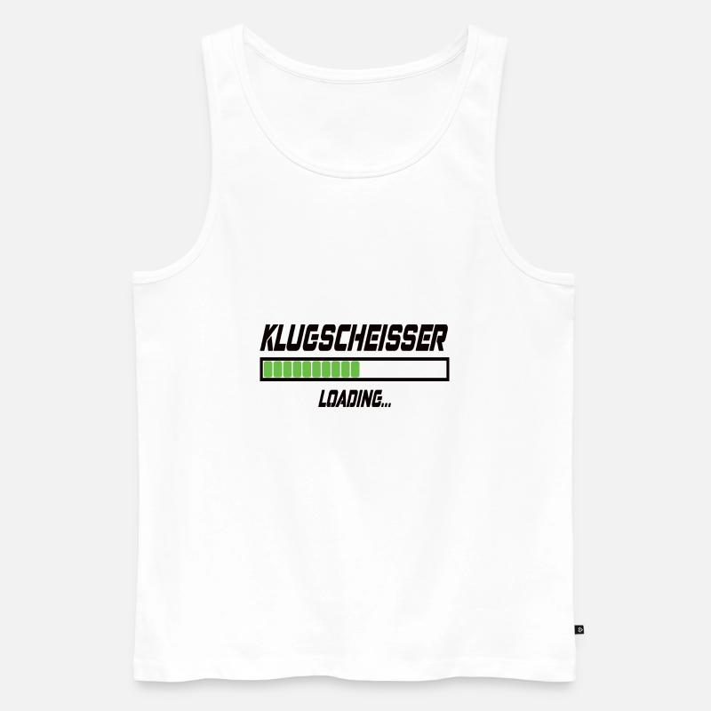 Klugscheisser Loading... - Männer Premium Bio Tank Top - Weiß