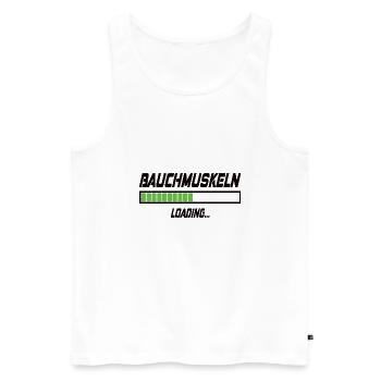 Bauchmuskeln Loading... - Männer Premium Bio Tank Top - Weiß - Vorne - AI Model Male 178 light (178cm)