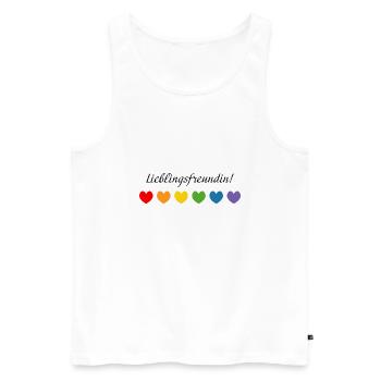 Regenbogenherzchen Lieblingsfreundin - Männer Premium Bio Tank Top - Weiß - Vorne - Michal (187cm)