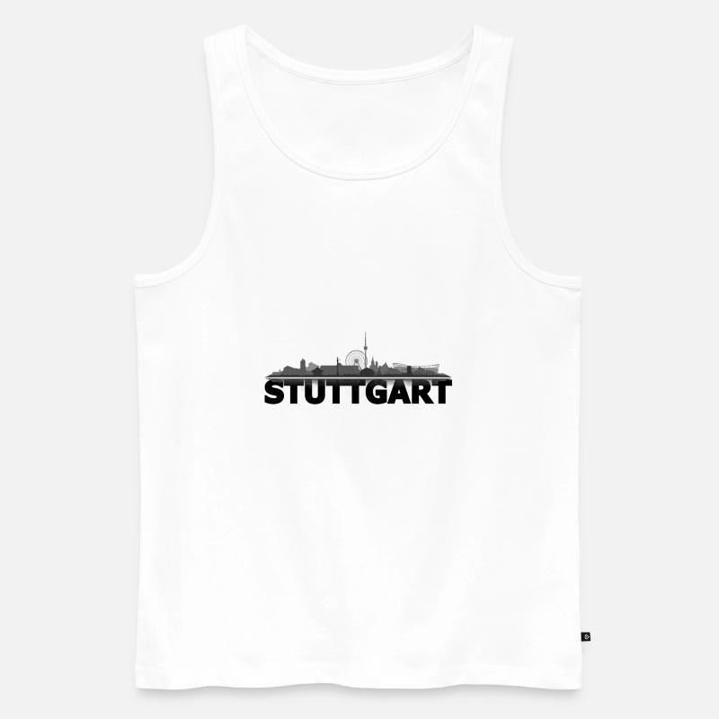 stuttgart_dunkel - Männer Premium Bio Tank Top - Weiß