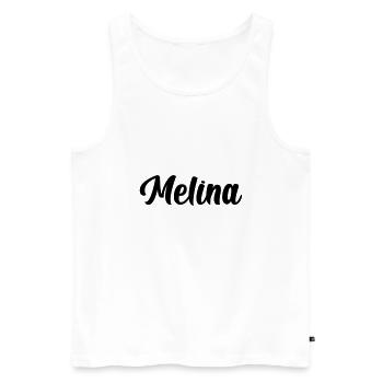 Melina - Männer Premium Bio Tank Top - Weiß - Vorne - Michal (187cm)