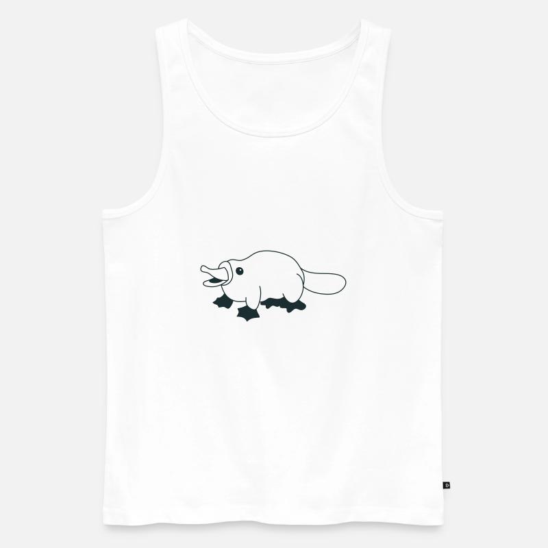 Squat Schnabeltier - Männer Premium Bio Tank Top - Weiß