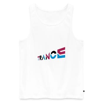 Conception de lettrage Music Trance - Débardeur bio Premium Homme - blanc - Devant - AI Model Male 178 light (178cm)