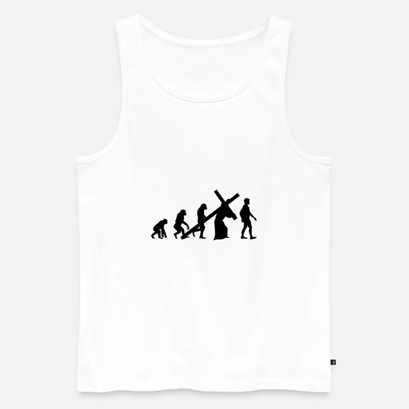 Evolution Religion - Männer Premium Bio Tank Top - Weiß