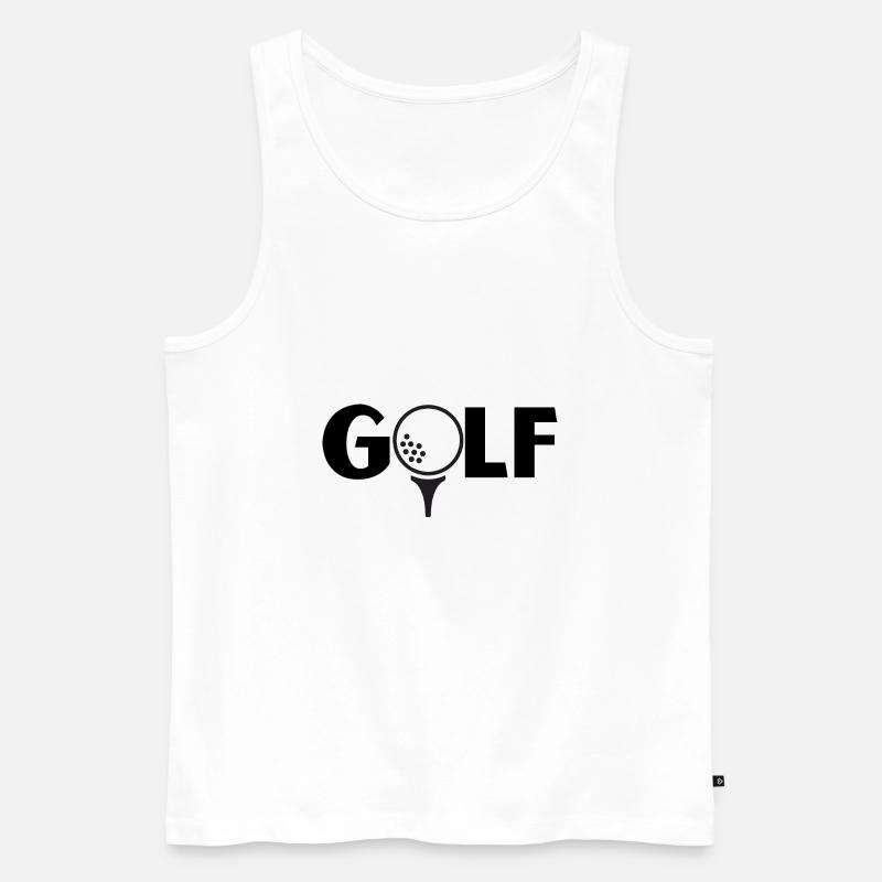 Golf - Männer Premium Bio Tank Top - Weiß