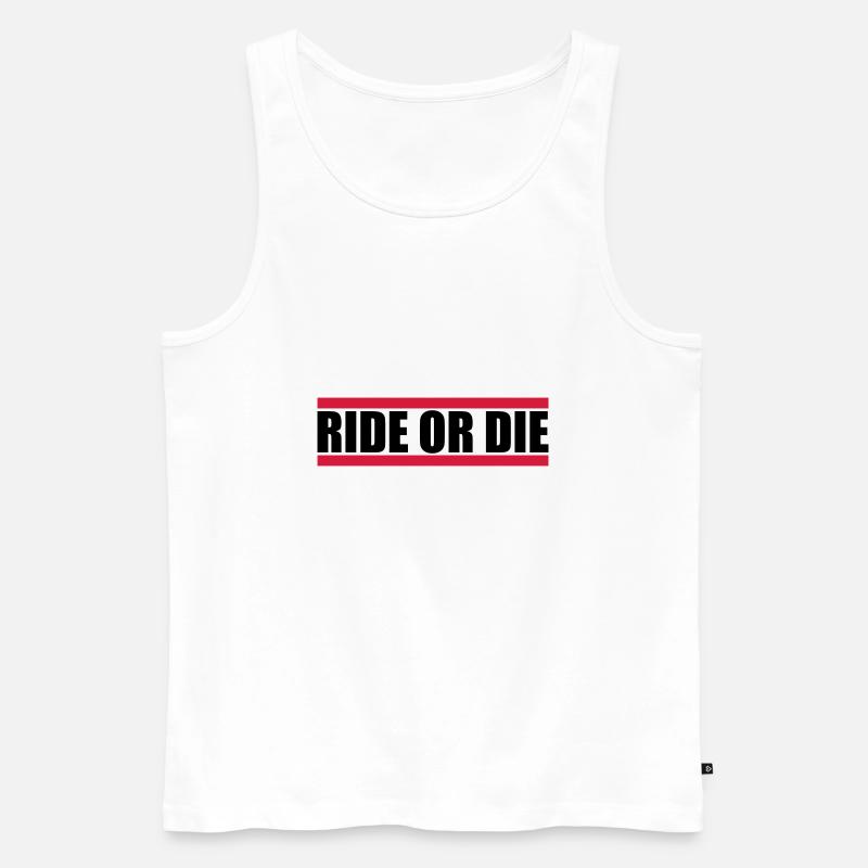 Logo Ride Die - Männer Premium Bio Tank Top - Weiß