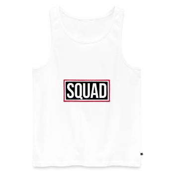 Squad Text Leader Schild - Männer Premium Bio Tank Top - Weiß - Vorne - Michal (187cm)