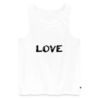 ICH LIEBE DICH. PAAR. ICH HABE GERADE GEHEIRATET. Junggesellinnenabschied. LIEBE - Männer Premium Bio Tank Top - Weiß - Vorne - Michal (187cm)