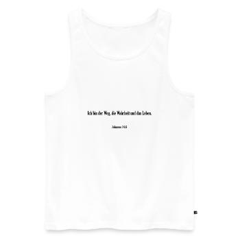 Bibelvers - Johannes 14.6 - Männer Premium Bio Tank Top - Weiß - Vorne - Michal (187cm)