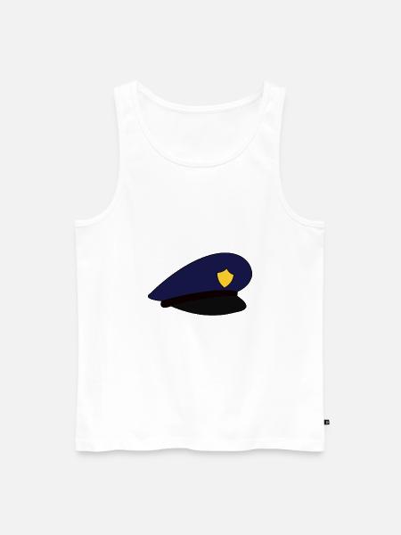Polizeimütze Mütze Polizei - Männer Premium Bio Tank Top - Weiß