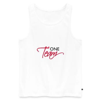 One Team Crew - Men's Premium Organic Tank Top - white - Front - AI Model Male 178 light (178cm)