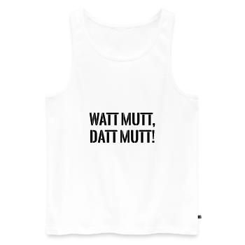 watt_mutt_datt_mutt_2 - Männer Premium Bio Tank Top - Weiß - Vorne - Michal (187cm)