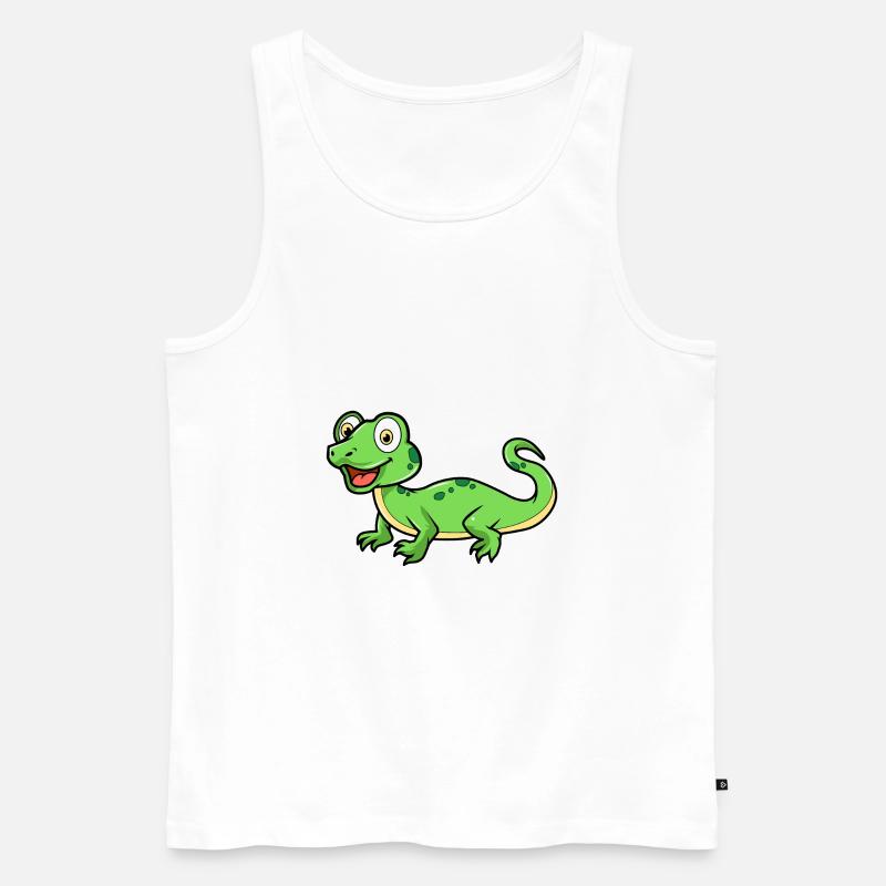 Eidechse - Männer Premium Bio Tank Top - Weiß