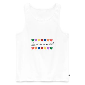 Liebe wen und wie du willst - Männer Premium Bio Tank Top - Weiß - Vorne - Michal (187cm)