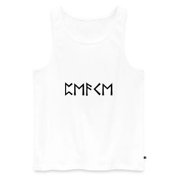 Peace - rune script - Men's Premium Organic Tank Top - white - Front - AI Model Male 178 light (178cm)