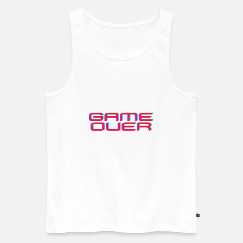 Game Over - Männer Premium Bio Tank Top - Weiß