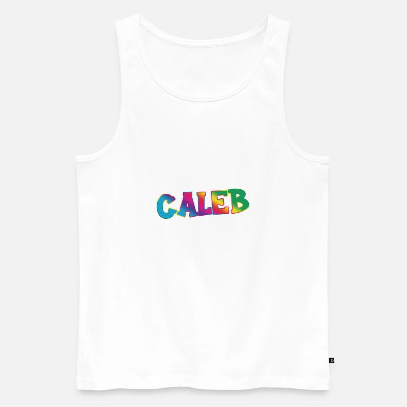 Caleb - Männer Premium Bio Tank Top - Weiß