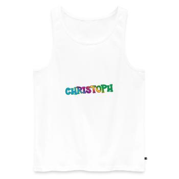 Christoph - Männer Premium Bio Tank Top - Weiß - Vorne - AI Model Male 178 light (178cm)