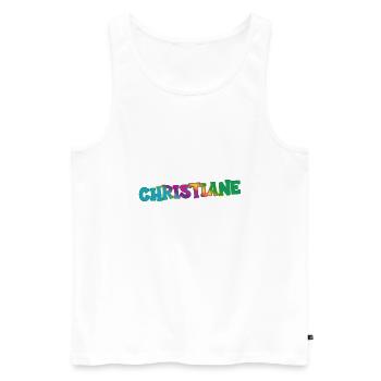 Christiane - Débardeur bio Premium Homme - blanc - Devant - AI Model Male 178 light (178cm)