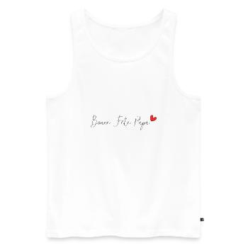 PAPA. FÊTE DES PÈRES. BONNE FÊTE PAPA. BONNE FÊTE - Débardeur bio Premium Homme - blanc - Devant - AI Model Male 178 light (178cm)