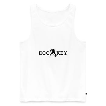 hockey - Débardeur bio Premium Homme - blanc - Devant - AI Model Male 178 light (178cm)