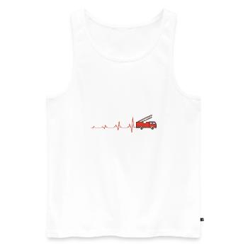 Heartbeat Pompier Pompier Pompier - Débardeur bio Premium Homme - blanc - Devant - AI Model Male 178 light (178cm)