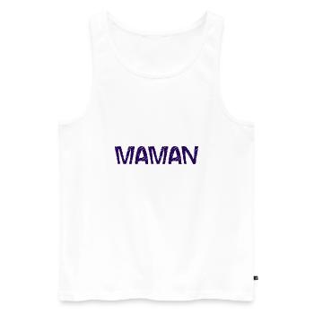 BONNE FÊTE MAMAN. MAMAN. FÊTE DES MÈRES. JE T'AIME - Débardeur bio Premium Homme - blanc - Devant - Michal (187cm)