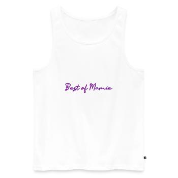 MAMIE. FÊTE DES MÈRES. BONNE FÊTE MAMIE. JE T'AIME - Débardeur bio Premium Homme - blanc - Devant - Michal (187cm)