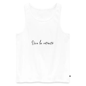 RETRAITE. RETRAITE. RETRAITEE. RETRAITE - Débardeur bio Premium Homme - blanc - Devant - Michal (187cm)