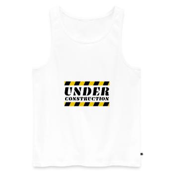 Under Construction - Männer Premium Bio Tank Top - Weiß - Vorne - AI Model Male 178 light (178cm)