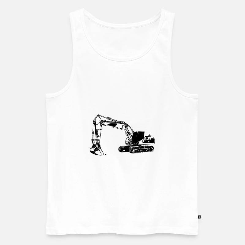 Exkavator Silhouette Geschenk Baggerfahrer - Männer Premium Bio Tank Top - Weiß