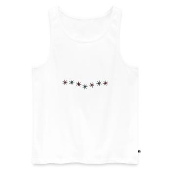 ETOILE. STAR. ETOILES. FÊTE. ANNIVERSAIRE. NOËL - Débardeur bio Premium Homme - blanc - Devant - Michal (187cm)
