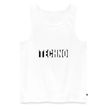 Logo Techno Musik - Männer Premium Bio Tank Top - Weiß - Vorne - AI Model Male 178 light (178cm)