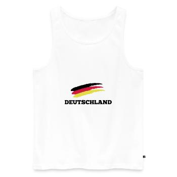 Deutschland Fan deutsch Flagge Fußball Geschenk - Männer Premium Bio Tank Top - Weiß - Vorne - Michal (187cm)