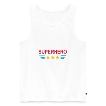 ★ Couleurs de conception modifiables ★ Super-héros (trois étoiles) - Débardeur bio Premium Homme - blanc - Devant - Michal (187cm)