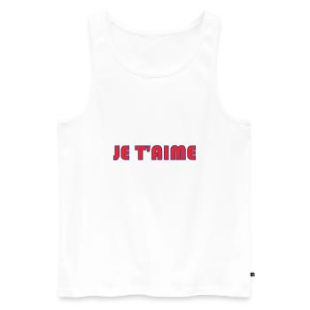 LOVE. COUPLE. JUST MARRIED. EVJF. SAINT VALENTIN. - Débardeur bio Premium Homme - blanc - Devant - Michal (187cm)